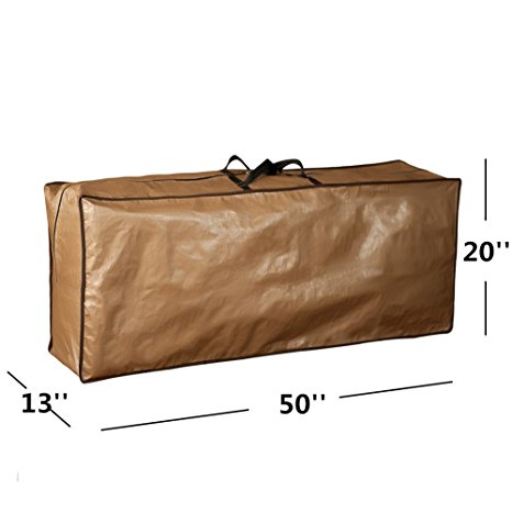Abba Patio Outdoor Rectangular Cushion/Cover Storage Bag, Protective Zippered Storage Bags with Handles, 50''L x 13''W x 20''H