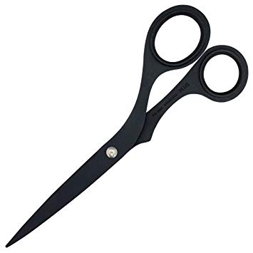 Plus fluorine coat type ring scissors extra twist Black (japan import)
