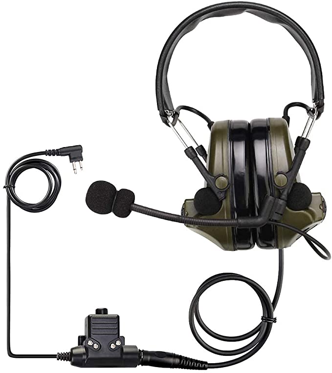 Retevis EHK007 Tactical Headset, Noise Cancelling Walkie Talkie Headset 28dB, Compatible with Motorola CP185 CP200 CP200d GP2000 GP300 CLS1110 CLS1410 BRP40 2 Way Radio, for Hunting Shooting(1 Pack)