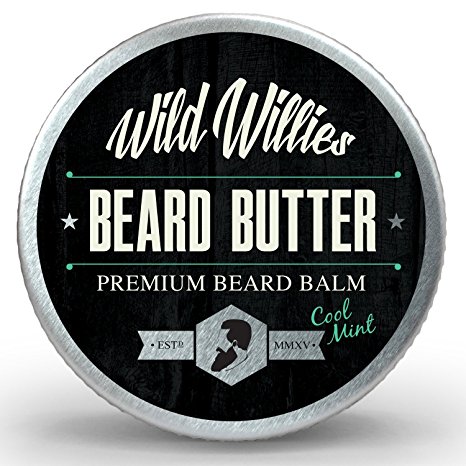 Beard Balm Conditioner For Men by Wild Willie's - 13 Natural Locally Sourced Ingredients to Condition and Treat Your Beard or Mustache At the Same Time While Promoting Beard Growth - Cool Mint .05 oz