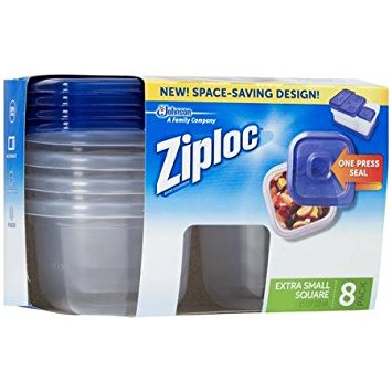 Ziploc One Press Seal Extra Small Square Container - 8 ct