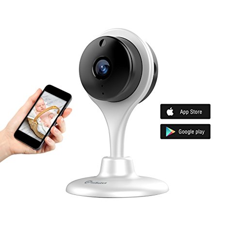 MiSafes 1080p HD Night Vision Remote Surveillance Smart Wi-Fi Security Camera with 2-way Audio for Smart phones (White)