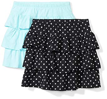 Spotted Zebra Girls' 2-Pack Knit Ruffle Scooter Skirts