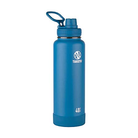 Takeya Actives Insulated Stainless Water Bottle with Insulated Spout Lid, 40oz, Sapphire