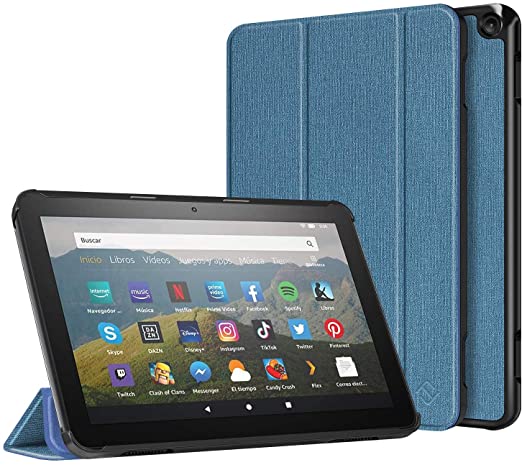 Fintie Slim Case for All-New Kindle Fire HD 8 Tablet and Fire HD 8 Plus Tablet (10th Generation, 2020 Release) - Ultra Lightweight Slim Shell Stand Cover with Auto Wake/Sleep, Twilight Blue