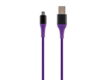 Monoprice USB 2.0 Micro B to Type A Charge and Sync Cable - 1.5 Feet - Purple | Durable, Kevlar-Reinforced Nylon-Braid - AtlasFlex Series