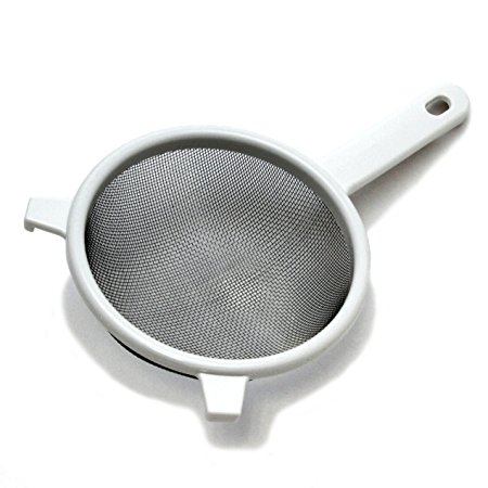 Chef Craft 21389 1-Piece Stainless Steel Mesh Strainer, White, 9-Inch Long 6-Inch Round