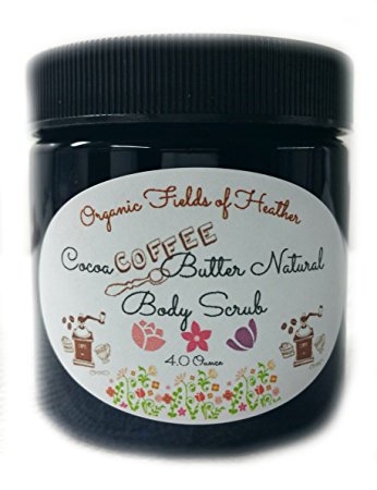 Hydrating Gentle Cocoa Coffee Butter Organic Natural Body Scrub -NOW 4 Oz! 100% Organic Non-GMO Ingredients - * Now With Organic Manuka Honey!* Cocoa Coffee Butter Body Scrub & Exfoliant is gentle on the delicate skin – Natural Aloe Vera hydrates & Softens – increases circulation & draws fluid out from between cells that cause “morning puffiness” – Removes blackheads & dry patches without the abrasiveness of sugar or salt