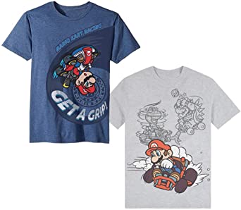 Nintendo Super Mario Bros. Boys Mario Kart & Friends Graphic Short Sleeve T-Shirts 2 Pack