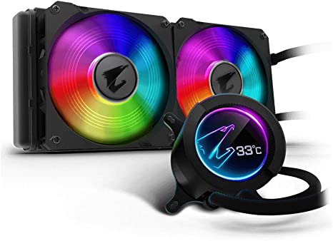 LIQUID COOLING Gigabyte Aorus Liquid Cooler 280, All-in-one Liquid Cooler with Circular LCD Display, RGB Fusion 2.0, Dual 140mm ARGB FansAORUS 280 GIGABYTE