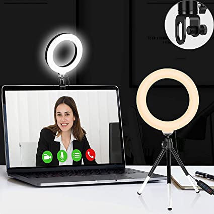 Video Conference Lighting Kit, Ring Light for Monitor Clip on with Tripod,Laptop Light for Remote Working,Distance Learning,Zoom Call,Live Broadcast Lighting,Laptop Computer Video Light (6inch)