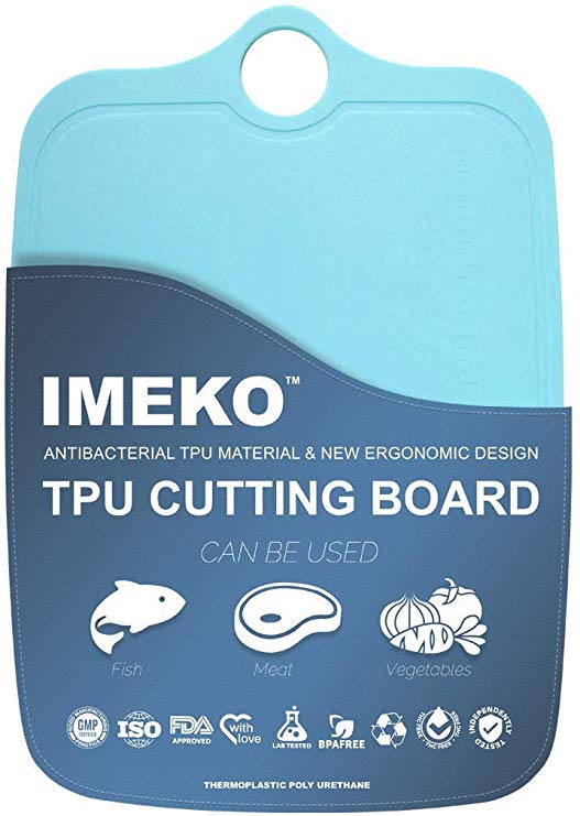 IMEKO New 2019 Kitchen Ergonomic Design TPU Cutting Board - Flexible, Food Safe, BPA free Chopping Mat, Large 15.7" x 11.5"