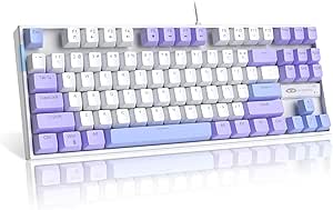 MageGee 75% Purple Red Switch Gaming Mechanical Keyboard 87 Keys