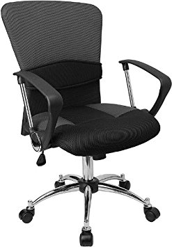 Flash Furniture LF-W23-GREY-GG Mid-Back Grey Mesh Office Chair