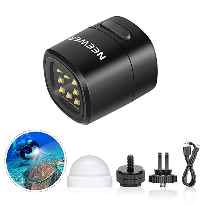 Neewer Underwater Lights Dive Light High Power Fill-in Light 10-Meter Waterproof LED Video Light with 4 Modes Compatible with DJI Osmo Pocket Osmo Action GoPro Hero 8/7/6/5 Canon Nikon DSLRs