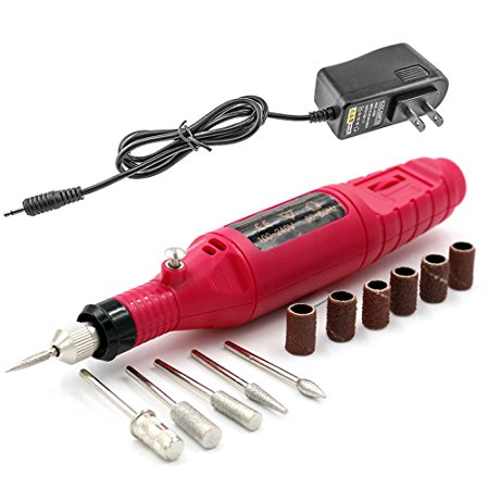 Pinkiou Pen Shape Electric Nail Drill Manicure File Kit Nail Polish Machine set with 6 Acrylic Gel Remover Pedicure Tools Nail Art