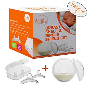 Nippleshield and Breast Shell for Breast Feeding | Nipple Shield in Storage case | Breastfeeding Essentials | Milk Savers or BreastMilk Catcher | Protects Sore Nipples & Collects Breast Milk Leaks