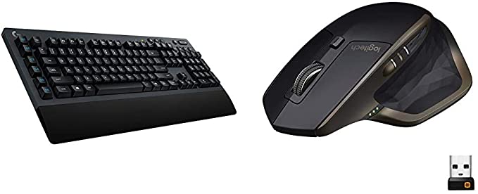 Logitech G613 Lightspeed Wireless Mechanical Gaming Keyboard - Black & MX Master Wireless Mouse – High-Precision Sensor, Speed-Adaptive Scroll Wheel, Easy-Switch up to 3 Devices - Meteorite Black