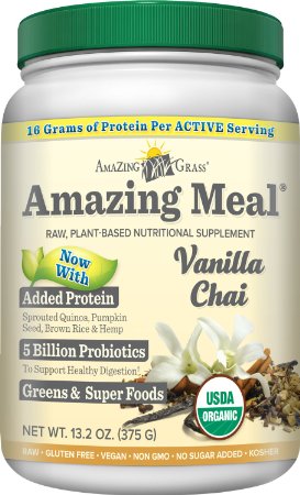 Amazing Grass Amazing Meal Vanilla Chai, 15 servings, 13.2 Ounces