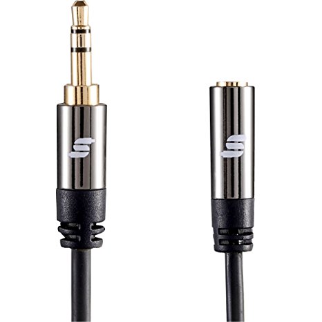 Sinseader 25ft Gold Plated 3.5mm Stereo Audio Male to Female Extension Cable (KST02MF-25FT)