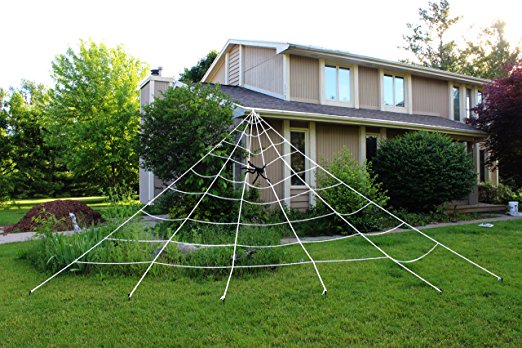Spooktacular Creations 23X18ft Triangular Mega Spider Web for Outdoor Halloween Decoration