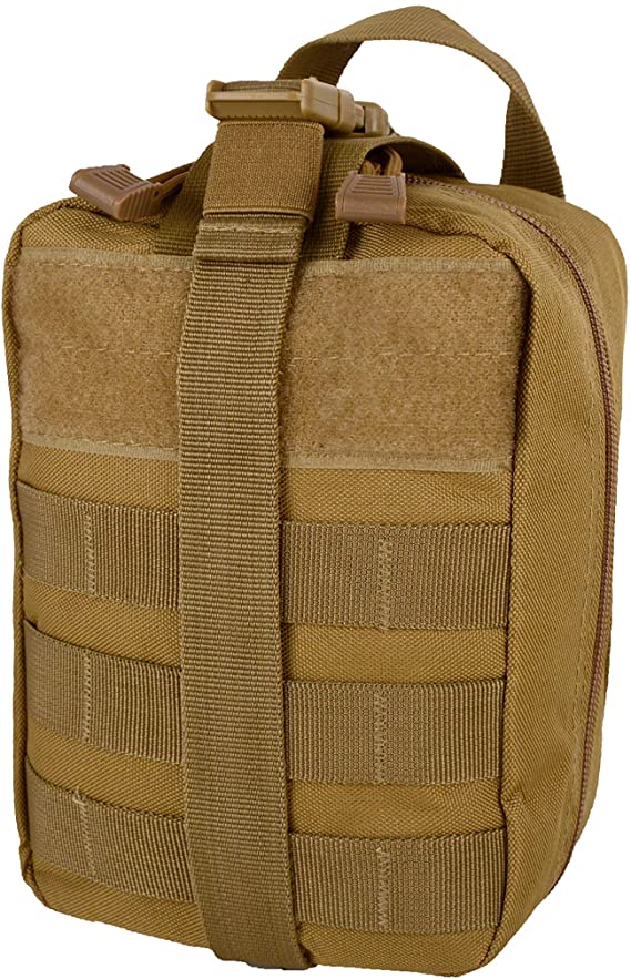 Wolfteeth Tactical Pouch Medical Utility Bag Trifold Camping First Aid Kits (Pouch Only) Khaki 748201