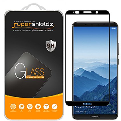 [2-Pack] Supershieldz for Huawei "Mate 10 Pro" Tempered Glass Screen Protector, [Full Screen Coverage] Anti-Scratch, Bubble Free, Lifetime Replacement Warranty (Black)