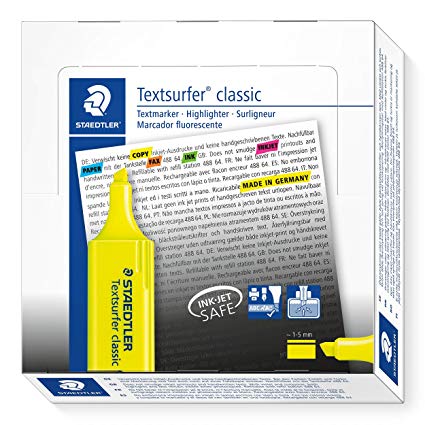 Staedtler Textsurfer Classic 364 Highlighter - Yellow, Pack of 10