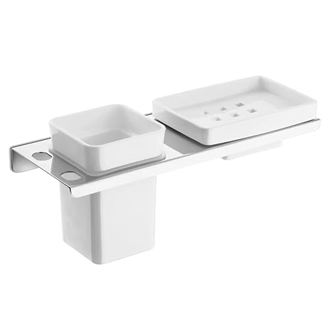 ALTON AQB9223 SS-304 Grade, Soap Dish   Tumbler Holder, Wall Mounted, Silver