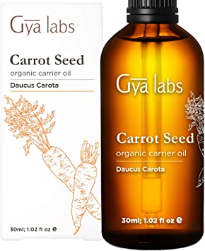 Gya Labs Organic Carrot Seed Oil for Hair Growth & Hydrated Skin - 100% Pure, Unrefined & Cold Pressed Carrot Oil Carrier Oil Moisturizer for Dry Hair & Scalp, UV Protection & Even Skin Tone (30ml)