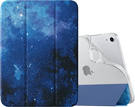 MoKo for iPad 10th Generation Case 2022, Soft TPU Translucent Frosted Back Cover Slim Shell Stand Protective Case for iPad 10.9 inch 10th Gen, Auto Wake/Sleep, Support Touch ID, Blue Starry Sky