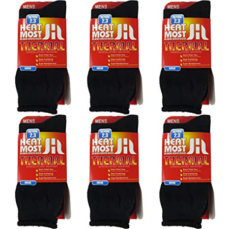 Thermal Socks For Men – 6 Pairs Insulated Heated Socks For Your Feet – Boot Socks For Extreme Temperatures By DEBRA WEITZNER