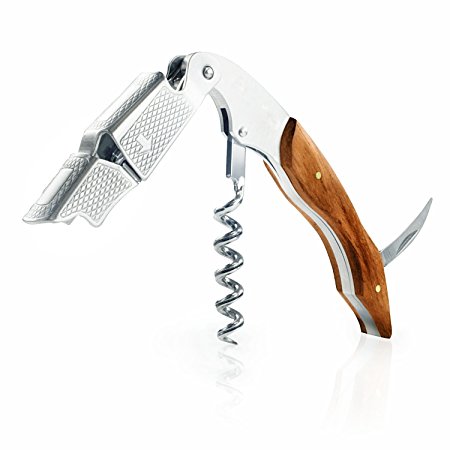 Waiters Corkscrew by Cresimo - Premium Rosewood All-in-one Corkscrew, Bottle Opener and Foil Cutter