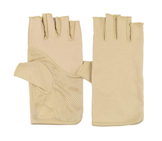 Mens Summer Hiking Outdoor Sun Fingerless Gloves Cool Driving Anti UV Gloves