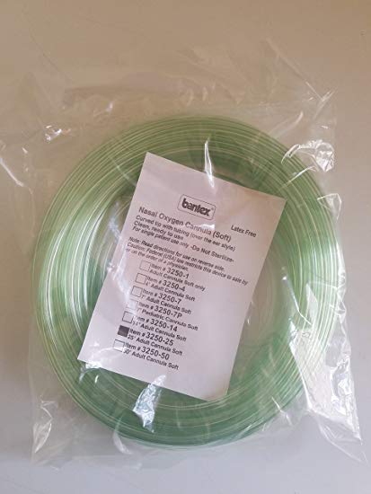 PRIME! NEW Bantex 3250-25 25ft ADULT Soft Curved Tip Nasal Oxygen Cannula Tube Tubing (1pc)