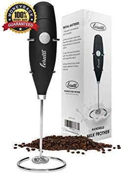 Lerutti Handheld Milk Frother | Electric Milk Frother and Foam Maker for Latte, Bulletproof Coffee, Cappuccino, Frappe, Matcha, Hot Chocolate | Automatic Milk Foamer and Wand Drink Mixer with Stand
