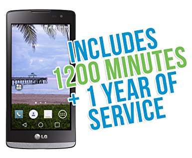 LG Sunset 4.5" 4G LTE Android 5.0 TracFone with 1200 Minutes/Texts/Data, Triple Minutes for Life