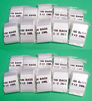 iMBAPrice 2000 - (2'' x 2'') Clear Reclosable Zipper Bags, Total 2000 Bags