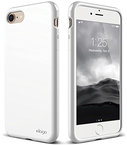 elago iPhone 8 / iPhone 7 case [Cushion][Jet White] - [Anti Smudge Dot Coating][Robust TPU][Shock Absorbing][Cushioned]