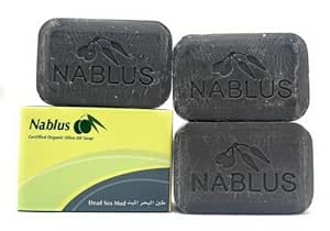 Dead Sea Mud Soap Bar x 3pcs – Handmade - Virgin Olive Oil – Nablus Soap Co – Body Wash, Face Wash