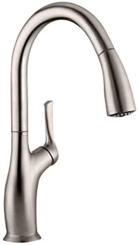 FEIDAR Swan Series Single Handle Pull-Down Kitchen Faucet with Contemporary Design, Stainless Steel