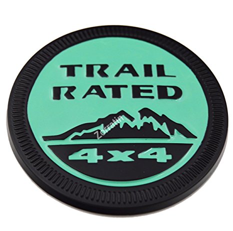 zorratin Metal Trail Rated 4x4 Round Emblem Badge Decal for Jeep Wrangler Unlimited JK Cherookee Rubicon Liberty Patriot Latitude