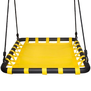 Giant Mat Platform Swing, Yellow - 40in L x 30in W, Heavy Duty Materials, Room for Multiple Children