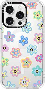 MOSNOVO Case for iPhone 16 Pro, [Compatible with Magsafe] [Buffertech 6.6ft Military-Grade Drop Protection] [Anti Peel Off Tech] Clear Phone Case Design - Groovy Flower