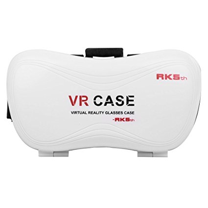 FEIERDUN White VR 3D Glasses Adjustable 3d Virtual Reality Headset Video Movie Game Box for iPhone 6s/6/5s/5/Samsung Galaxy s3/s4/s5/s6/note4/note5 and Other 3.5"-6.0" smartphones