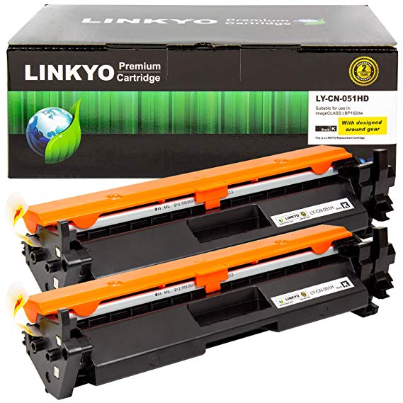 LINKYO Compatible Toner Cartridge Replacement for Canon 051H 051 High Capacity (Black, 2-Pack)