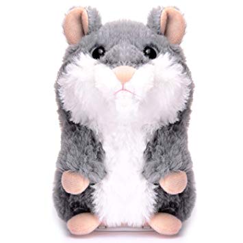 XYH Upgrade Talking Hamster Repeats What You Say Electronic Pet Talking Plush Toy, Ideal Gift for Kids (Gray)