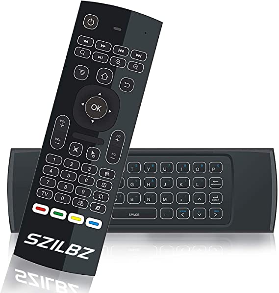 SZILBZ 2.4G Air Mouse Remote Backlight Wireless Keyboard Control,IR Learning for Android TV Box, PC, Projector, HTPC etc.