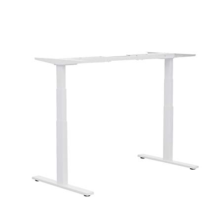 DEVAISE Electric Height Adjustable Standing Desk Frame Only with Memory Controller; General Voltage, All-Steel, Dual Motor, 108~180cm Wide, White