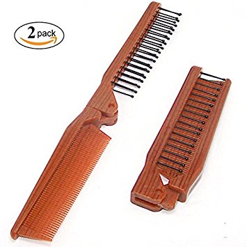 Bhbuy Anti-Static Combing Folding Hairdress Hair Brush Comb Travel Hair Care Brush 2 Pack